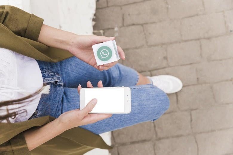 a girl using whatsapp